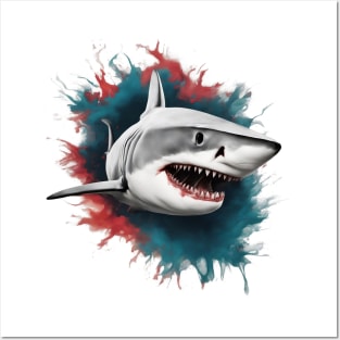 shark attack Posters and Art